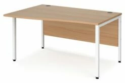 Value Line Deluxe Bench Left Hand Wave Desks (White Legs)