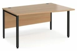 Value Line Deluxe Bench Right Hand Wave Desks (Black Legs)