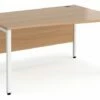Value Line Deluxe Bench Right Hand Wave Desks (White Legs)