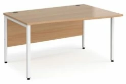 Value Line Deluxe Bench Right Hand Wave Desks (White Legs)