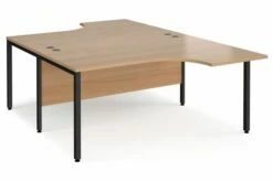 Value Line Deluxe Bench Back To Back Ergo Desks (Black Legs)