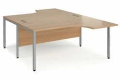 Value Line Deluxe Bench Back To Back Ergo Desks (Silver Legs)