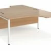 Value Line Deluxe Bench Back To Back Ergo Desks (White Legs)