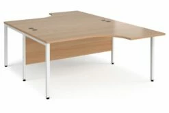 Value Line Deluxe Bench Back To Back Ergo Desks (White Legs)