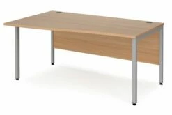 Value Line Deluxe Bench Left Hand Wave Desks (Silver Legs)