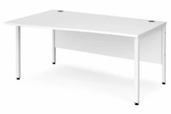 All White Premium Bench Left Hand Wave Desks