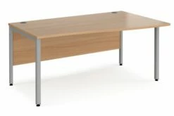 Value Line Deluxe Bench Right Hand Wave Desks (Silver Legs)