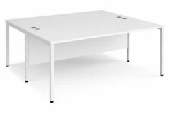 All White Premium Bench Back To Back Rectangular Desks