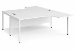 All White Premium Bench Back To Back Ergo Desks