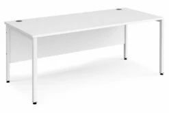 All White Premium Bench Rectangular Desks