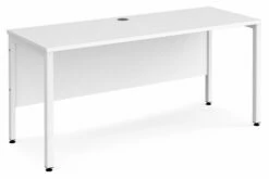 All White Premium Bench Narrow Rectangular Desks