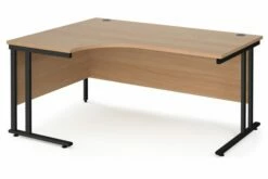 Value Line Deluxe C-Leg Left Hand Ergonomic Desk (Black Legs)