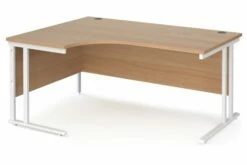 Value Line Deluxe C-Leg Left Hand Ergonomic Desk (White Legs)