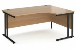 Value Line Deluxe C-Leg Right Hand Ergonomic Desk (Black Legs)
