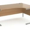 Value Line Deluxe C-Leg Right Hand Ergonomic Desk (Silver Legs)