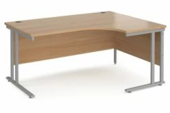 Value Line Deluxe C-Leg Right Hand Ergonomic Desk (Silver Legs)