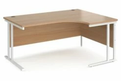 Value Line Deluxe C-Leg Right Hand Ergonomic Desk (White Legs)