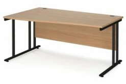 Value Line Deluxe C-Leg Left Hand Wave Desk (Black Legs)