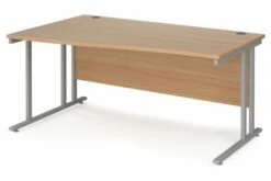 Value Line Deluxe C-Leg Left Hand Wave Desk (Silver Legs)