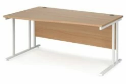 Value Line Deluxe C-Leg Left Hand Wave Desk (White Legs)