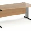 Value Line Deluxe C-Leg Right Hand Wave Desk (Black Legs)