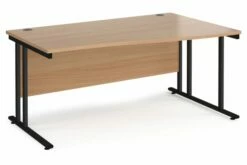 Value Line Deluxe C-Leg Right Hand Wave Desk (Black Legs)