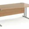 Value Line Deluxe C-Leg Right Hand Wave Desk (Silver Legs)