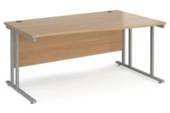 Value Line Deluxe C-Leg Right Hand Wave Desk (Silver Legs)