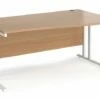 Value Line Deluxe C-Leg Right Hand Wave Desk (White Legs)