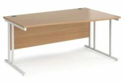 Value Line Deluxe C-Leg Right Hand Wave Desk (White Legs)