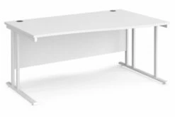 All White Premium C-Leg Right Hand Wave Desk