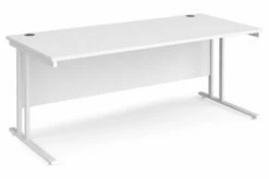 All White Premium C-Leg Rectangular Desk