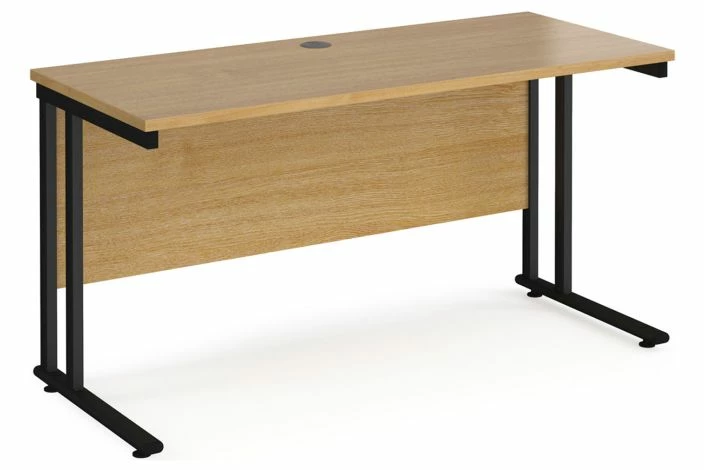 Value Line Deluxe C-Leg Narrow Rectangular Desk (Black Legs) - Image 2
