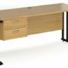 Alcott C-Leg Narrow Rectangular Home Desk With Pedestal