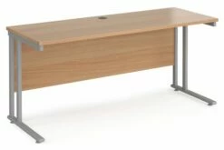 Value Line Deluxe C-Leg Narrow Rectangular Desk (Silver Legs)