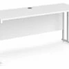 All White Premium C-Leg Narrow Rectangular Desk
