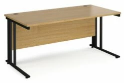Value Line Deluxe Cable Managed Rectangular Desk (Black Legs)