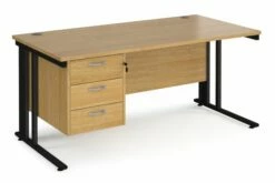 Alcott Cable Managed Rectangular Home Office Desk With Pedestal