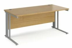 Value Line Deluxe Cable Managed Rectangular Desk (Silver Legs)