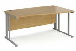 Value Line Deluxe Cable Managed Right Hand Wave Desk (Silver Legs)
