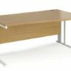 Value Line Deluxe Cable Managed Right Hand Wave Desk (White Legs)