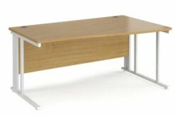 Value Line Deluxe Cable Managed Right Hand Wave Desk (White Legs)
