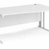 All White Premium Cable Managed Right Hand Wave Desk