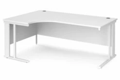 All White Premium Cable Managed Left Hand Ergo Desk