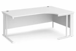 All White Premium Cable Managed Right Hand Ergo Desk