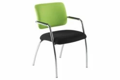 Pack Of 2 Alzette Medium Back Stacking Armchairs With Chrome Frame