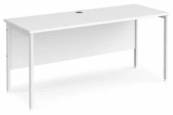 All White Premium H-Leg Narrow Rectangular Desk