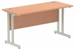 Vitali C-Leg Narrow Rectangular Desk (Silver Legs)