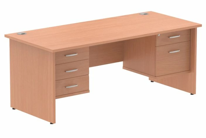 Vitali Panel End Rectangular Desk 2+3 Drawers