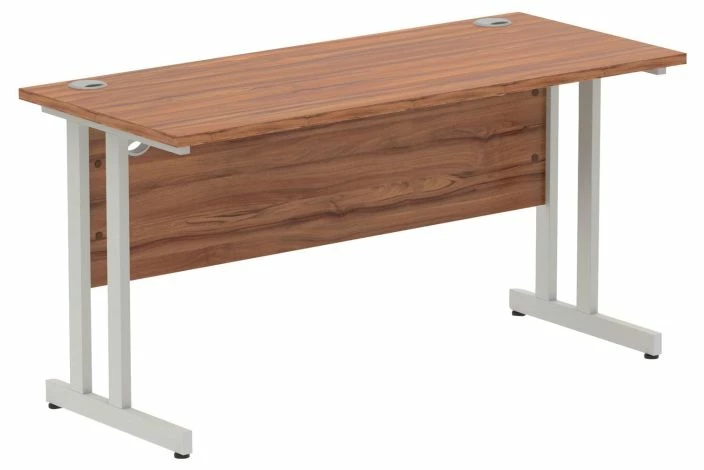 Vitali C-Leg Narrow Rectangular Desk (Silver Legs) - Image 3
